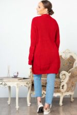 Cardigan Rosu Toamna-Iarna Tricotat cod2021 - imagine 3