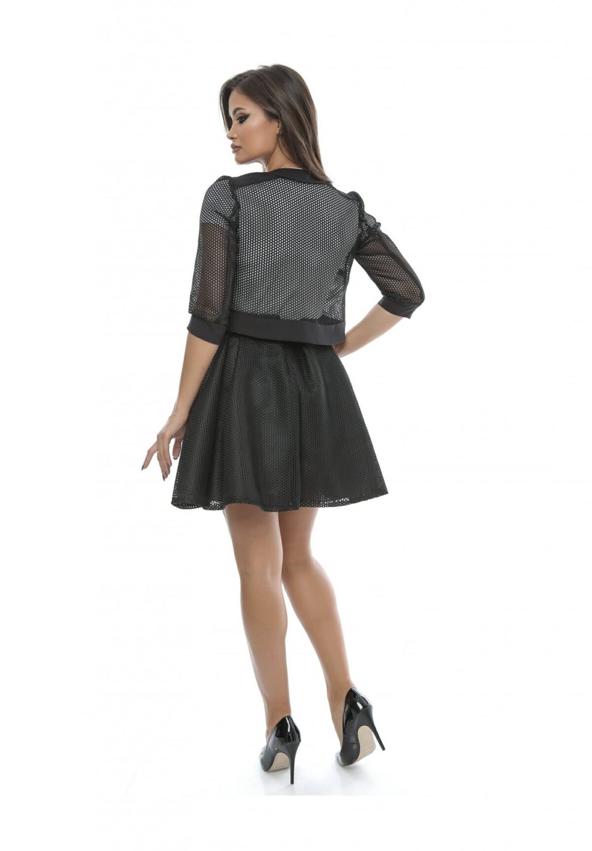 Fustă midi model nou, elegantă neagră cod079 - imagine 4