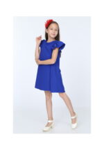 Rochie Fetite din jerse Fucsia cu volănașe codR811-2 - imagine 10