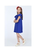 Rochie Fetite din jerse Fucsia cu volănașe codR811-2 - imagine 7
