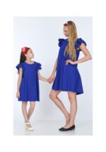 Rochie Fetite din jerse Fucsia cu volănașe codR811-2 - imagine 9
