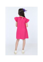 Rochie Fetite din jerse Fucsia cu volănașe codR811-2 - imagine 3
