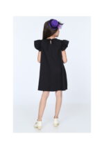 Rochie Fiică din jerse Neagră cu volănașe codR811-2 - imagine 3