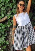 Rochie de Vara Alb Rosu - Alb Negru - imagine 3