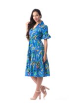 Rochie de Vara albastra cu Imprimeu codR880 - imagine 3