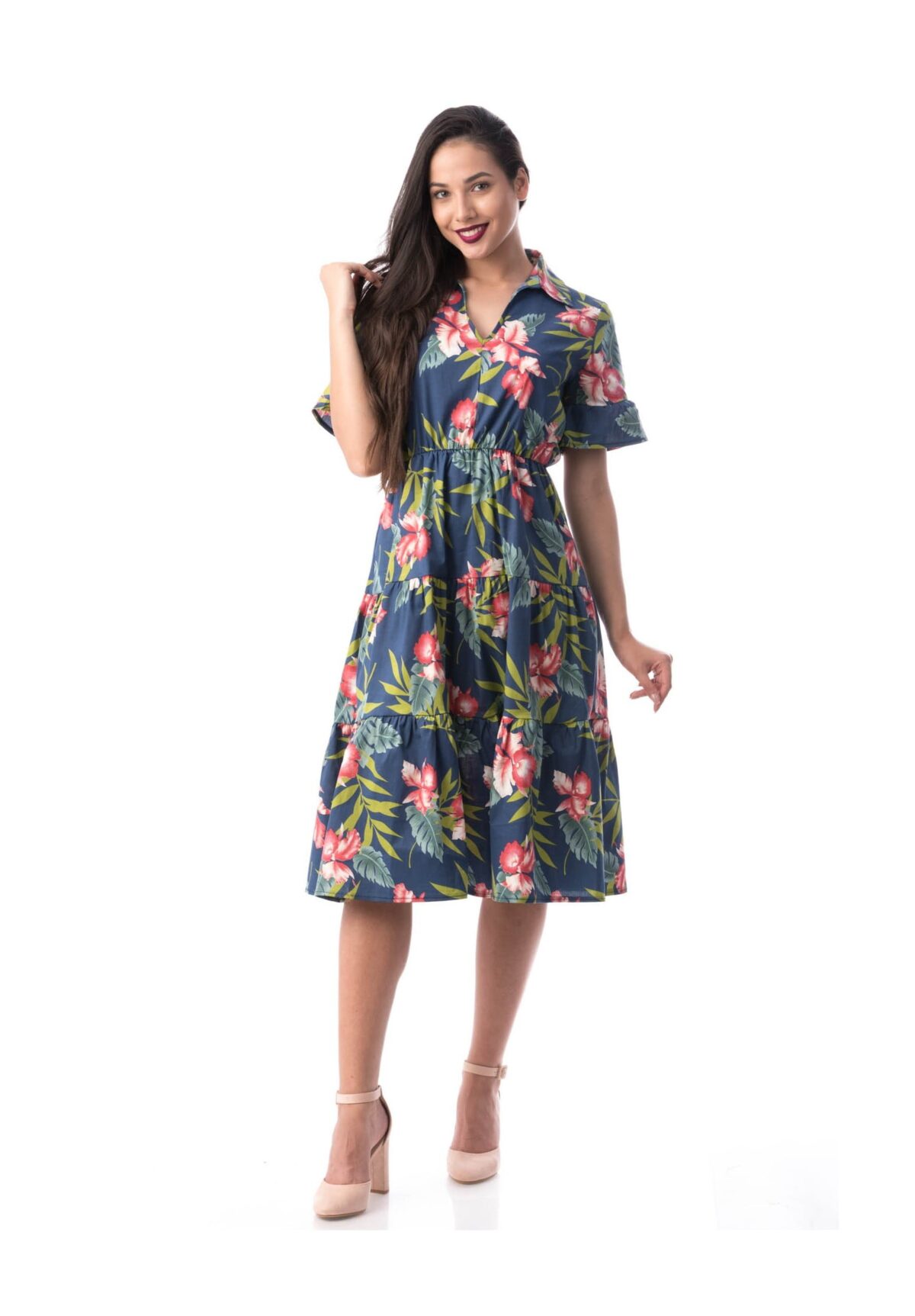 Rochie de Vara verde cu Imprimeu codR880 - imagine 6