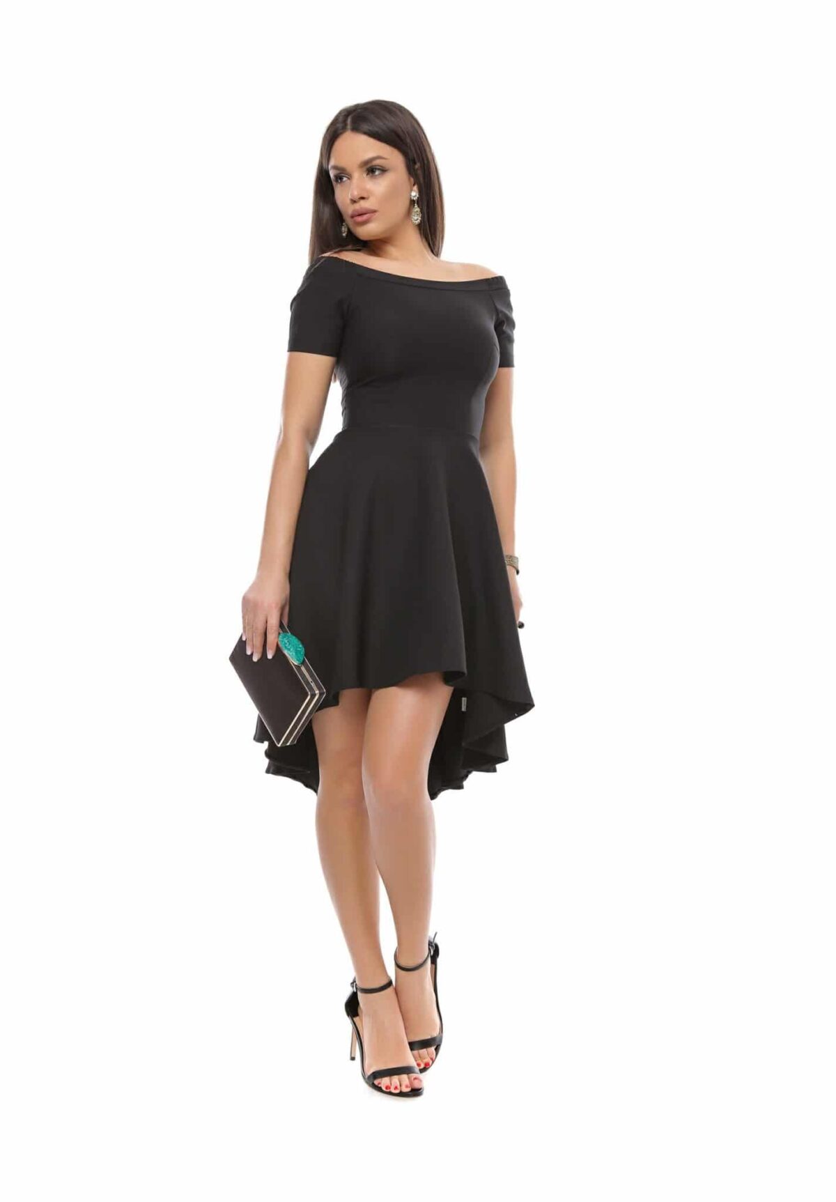 Rochie neagra cu trena
