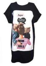 Rochie tip tricou cu imprimeu SUPER MAMA cod8292-5 - imagine 2