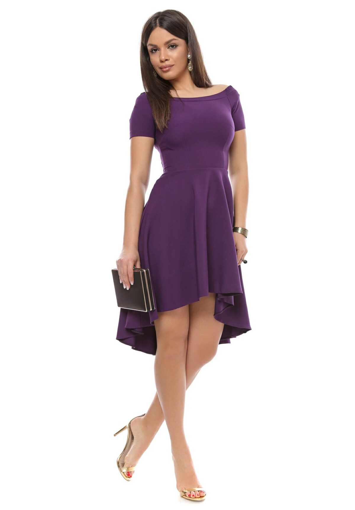 Rochie violet cu trena pentru ocazii big mag