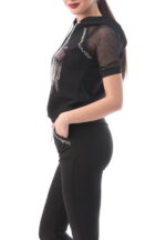 Trening cu glugă croială lejeră negru
