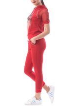 Trening cu glugă croială lejeră rosu