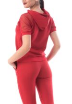 Trening cu glugă croială lejeră rosu