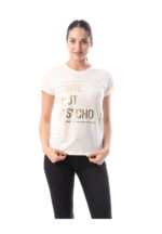 Tricou bumbac alb CUTE BUT PSYCHO