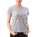 Tricou gri din bumbac CUTE BUT PSYCHO