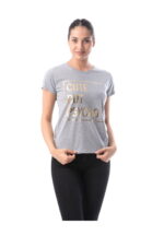 TTricou gri din bumbac CUTE BUT PSYCHO