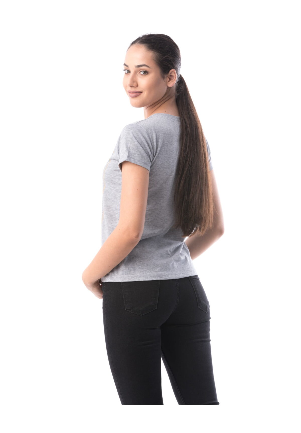 Tricou bumbac gri CUTE BUT PSYCHO