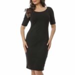 Rochie midi mulata Neagra model clasic