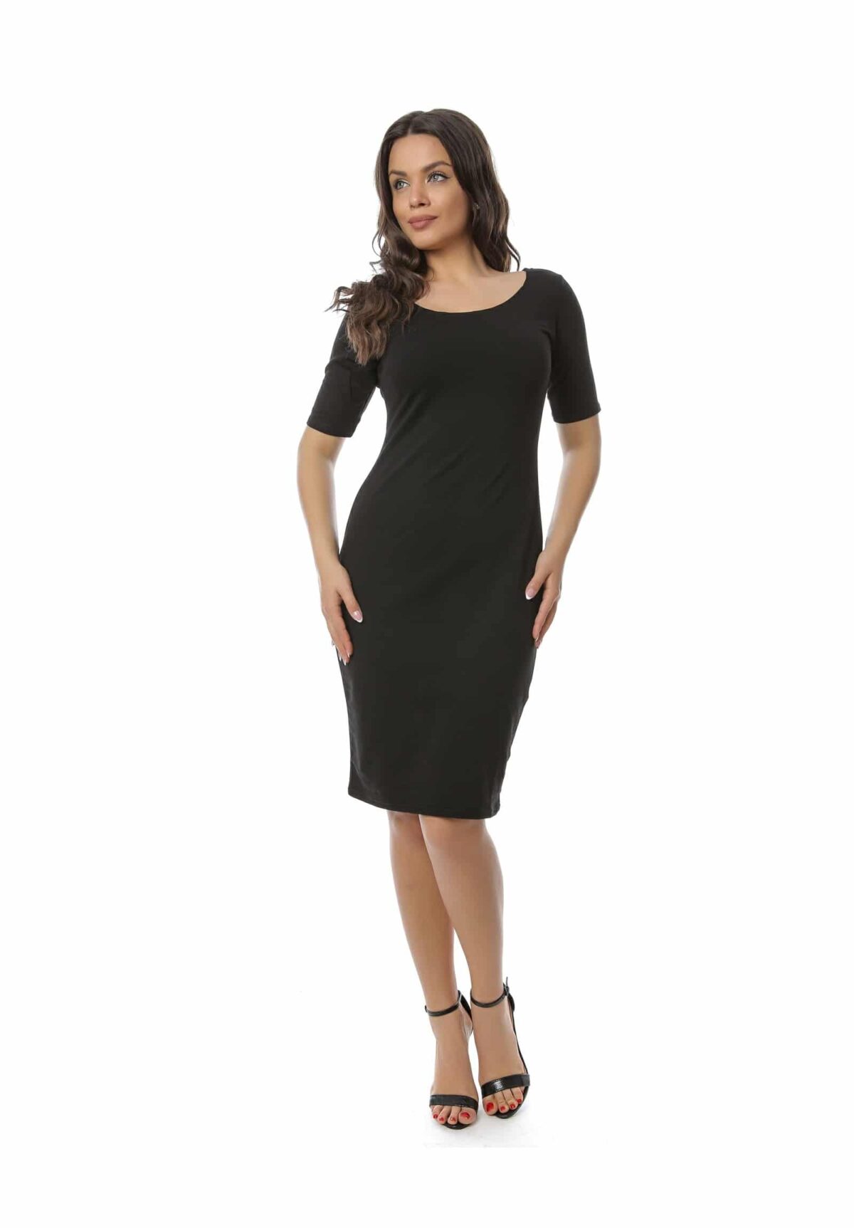 Rochie midi mulata Neagra model clasic