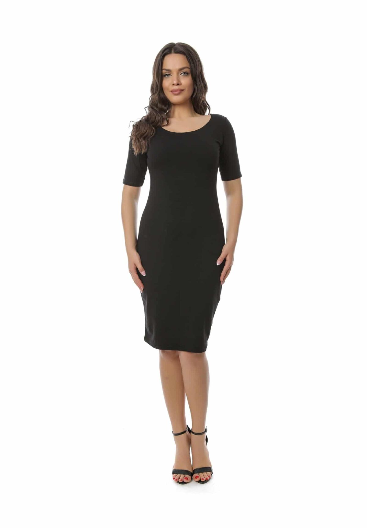 Rochie midi mulata Neagra model clasic