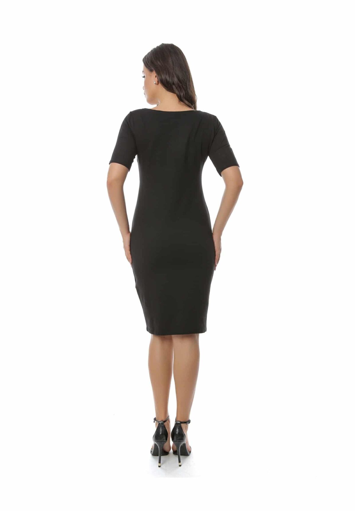 Rochie midi mulata Neagra model clasic cod262 - imagine 6
