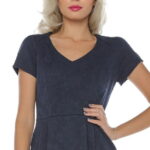 Rochie din jerseu cu imprimeu ieșit în relief cod634 - imagine 3