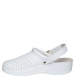 Saboti Medicali Reposa cu Interior din Piele si bareta reglabila Alb