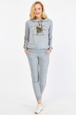 Trening Leopard Gri cu maneci lungi Model Nou cod8600 - imagine 3