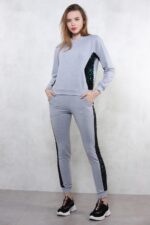 Trening de calitate Gri deschis cu paiete cod8417