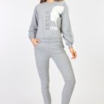 Trening Gri din Bumbac cu imprimeu cod8603