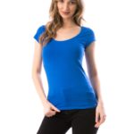 Tricou Dama Albastru decoltat cod58030