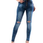 Blugi Dama Bluemarin cu Rupturi la Genunchi cod58947