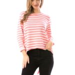 Bluza cu Maneci Lungi Alb Fucsia cod58444