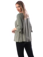 Bluza Vaporoasa de Vara Kaki cod58734 - imagine 3