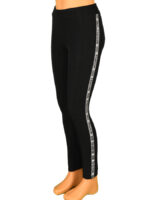 Colanti negrii cu banda argintie FASHION cod34095