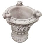 Ghiveci Mare Rotund Flori de Gradina din Ciment cod010a - imagine 3