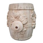 Ghiveci sau Vază de Flori tip butoi de vin Gri inchis cod 014b