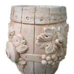 Ghiveci sau Vază de Flori tip butoi de vin Gri inchis cod 014b - imagine 3