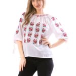 IE Dama Alba Motive Florale Rosii cod57930
