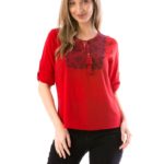 Bluza Ie cu Motive Polulare Rosie cod57946