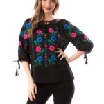 Bluza Ie cu Motive Polulare Neagra cod58037