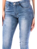 Blugi Sexy de Dama Blue cu Talie inalta cod57269 - imagine 2