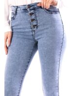 Blugi Model Nou Blue cu Talie Inalta cod57797 - imagine 2