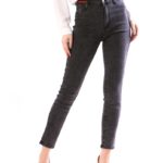 Jeans Dama Gri Inchis cu Talie Inalta cod57800