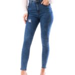 Pantaloni Blugi Dama Blue Model Simplu cod58681