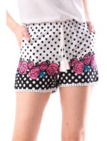 Pantaloni Scurti cu Imprime Floral Alb cod59159 - imagine 2