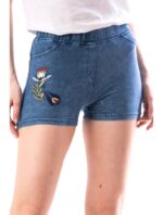 Pantaloni Scurti cu Flori Bleumarin cod59169 - imagine 2