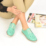 Pantofi Sport Dama din Piele Naturala Verzi cod201672NP