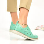 Pantofi Sport Dama din Piele Naturala Verzi cod201672NP - imagine 3