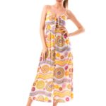 Rochie lunga cu Bretele Galbena cod54751