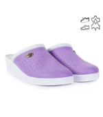 Saboti cu talpa joasa din Piele cu Imprimeu Mov